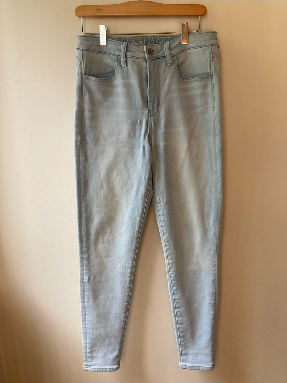 American Eagle Outfitters Pale Blue Skinny Super Hi-Rise Jeggings - Size 8
